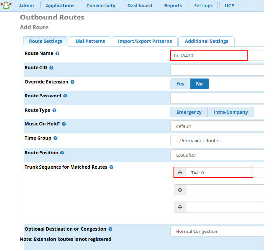 Configure an outbound route on FreePBX