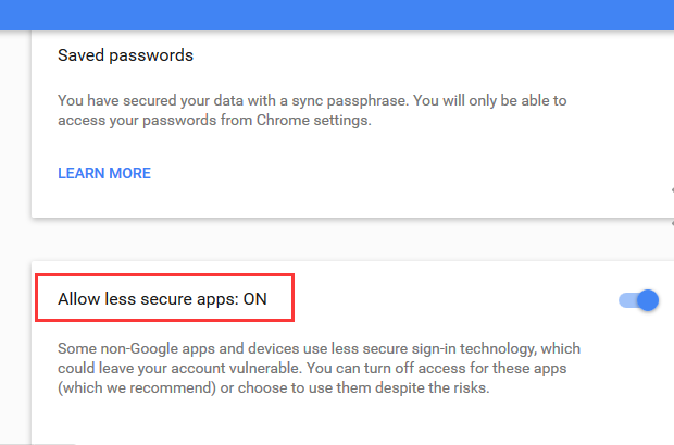 allow less secure app