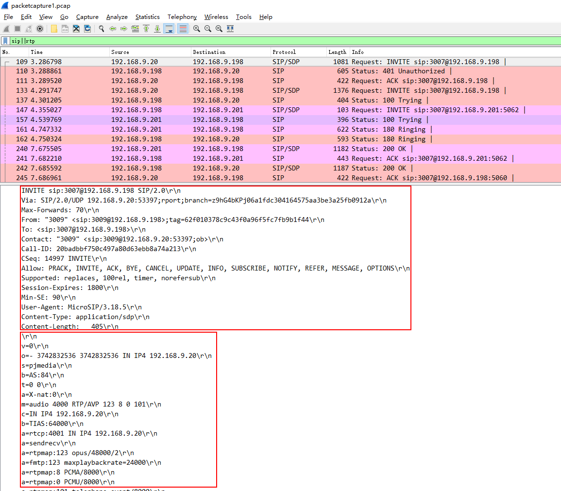 wireshark filters examples sip