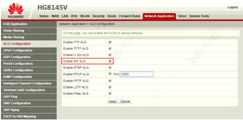 Настройки sip alg huawei что это