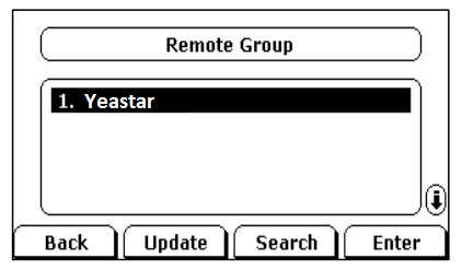Select the desired remote group on Yealink IP Phone