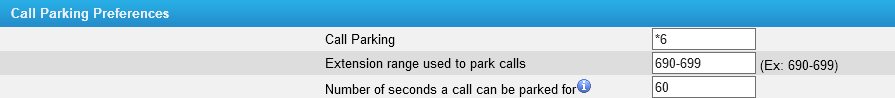 Check the Call Parking Preference on PBX